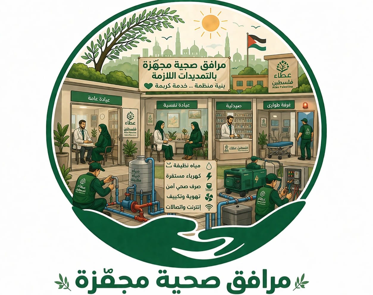 مرافق صحية مجهّزة بالتمديدات اللازمة