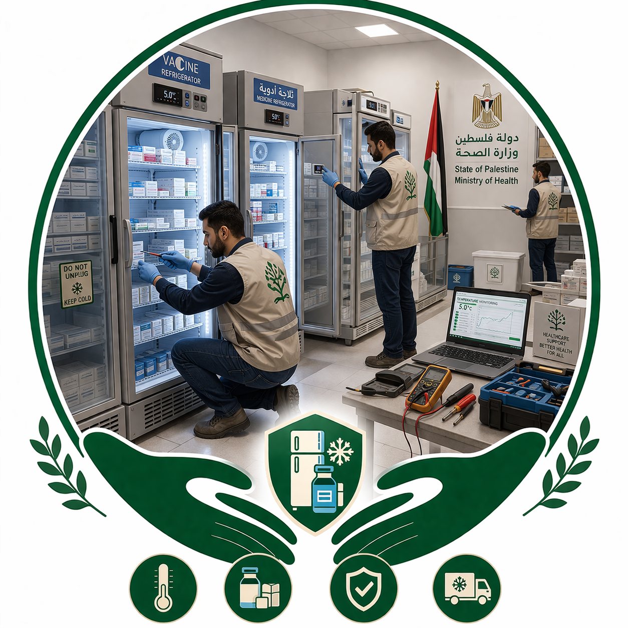 Establish and rehabilitate drug refrigerators in the palestinian Ministry of Health